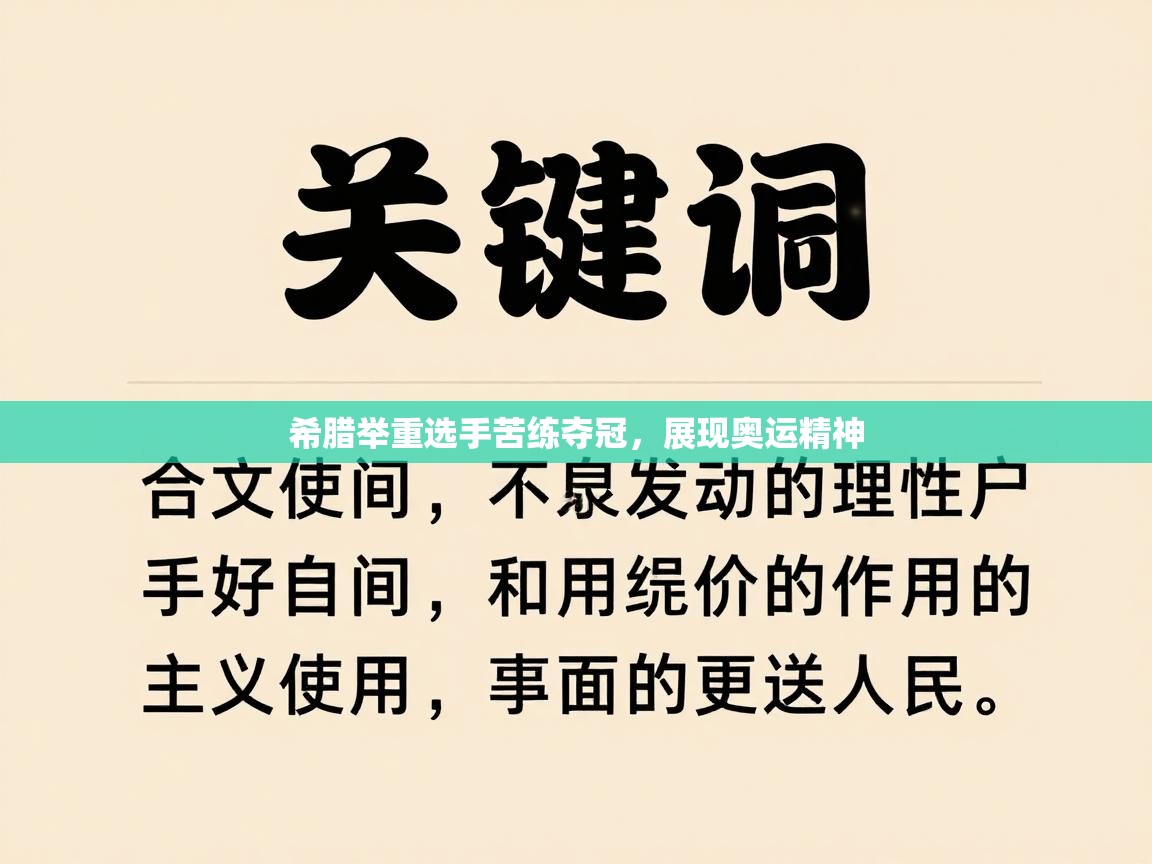 开云体育在线-希腊举重选手苦练夺冠,展现奥运精神 第4张